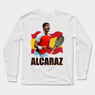 Carlos Alcaraz Tennis Player #1 US Open Spain Long Sleeve T-Shirt